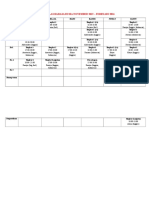 Schedule in Table