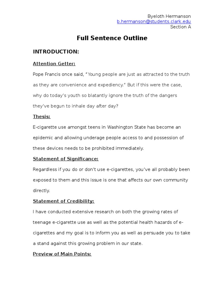 persuasive essay outline doc