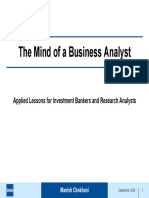 The Mind of a Business Analyst: Lessons for Investment Bankers and Research Analysts