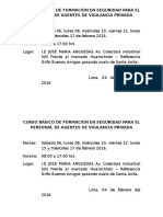 Curso Básico de Formación en Seguridad Para El Personal de Agentes de Vigilancia Privada