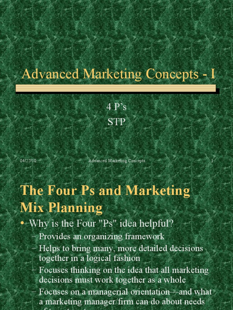Advanced Marketing Concepts Overview | PDF | Market Segmentation ...