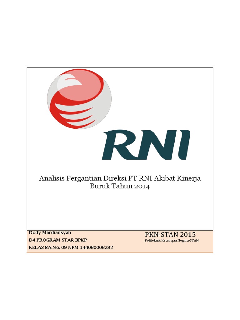 Analisis Pergantian Direksi PT RNI Akibat Kinerja Buruk Tahun 2014 ...