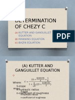 Determination of Chezy C