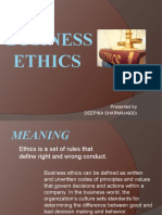 Business Ethics: Presented by Deepika Sharma (4920)