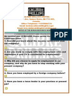 Calibre Drilling LTD Canada. Raúl Costales Vásquez Questionnaire Online Interview Form 2015