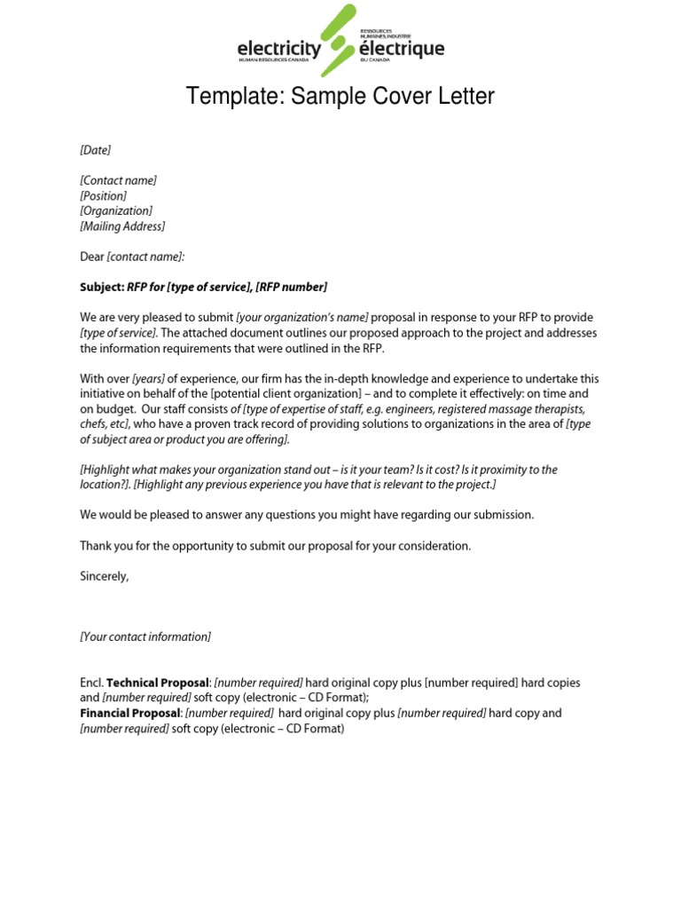 RFP Cover Letter Template Sample | PDF