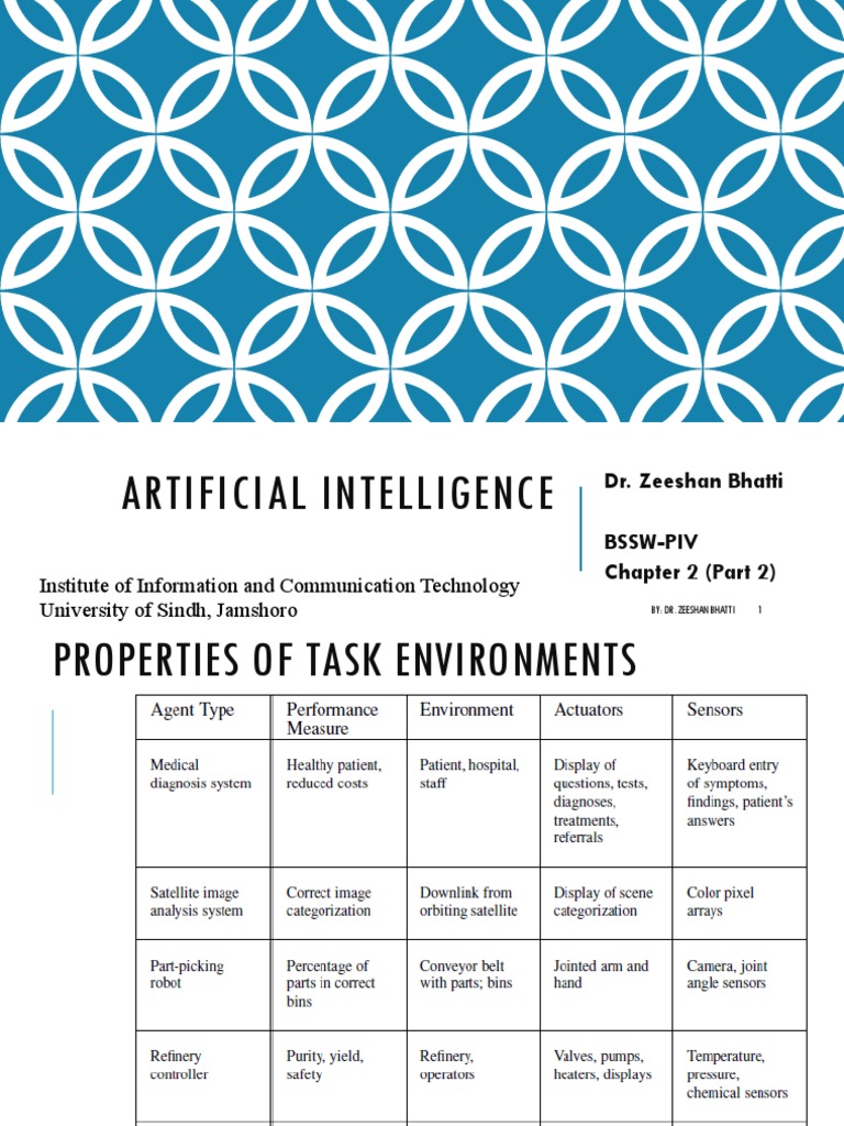 Artificial Intelligence - Chapter 2 Agents and Rational Agents Part II ...