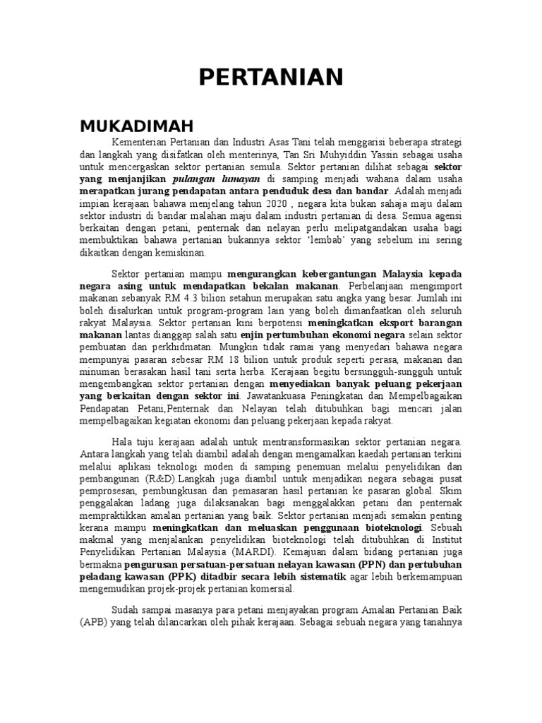 PENULISAN KARANGAN SPMISU PERTANIAN