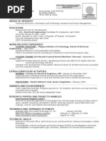 Resume Format Sample