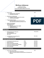 Melissa Johnson Resume 2016