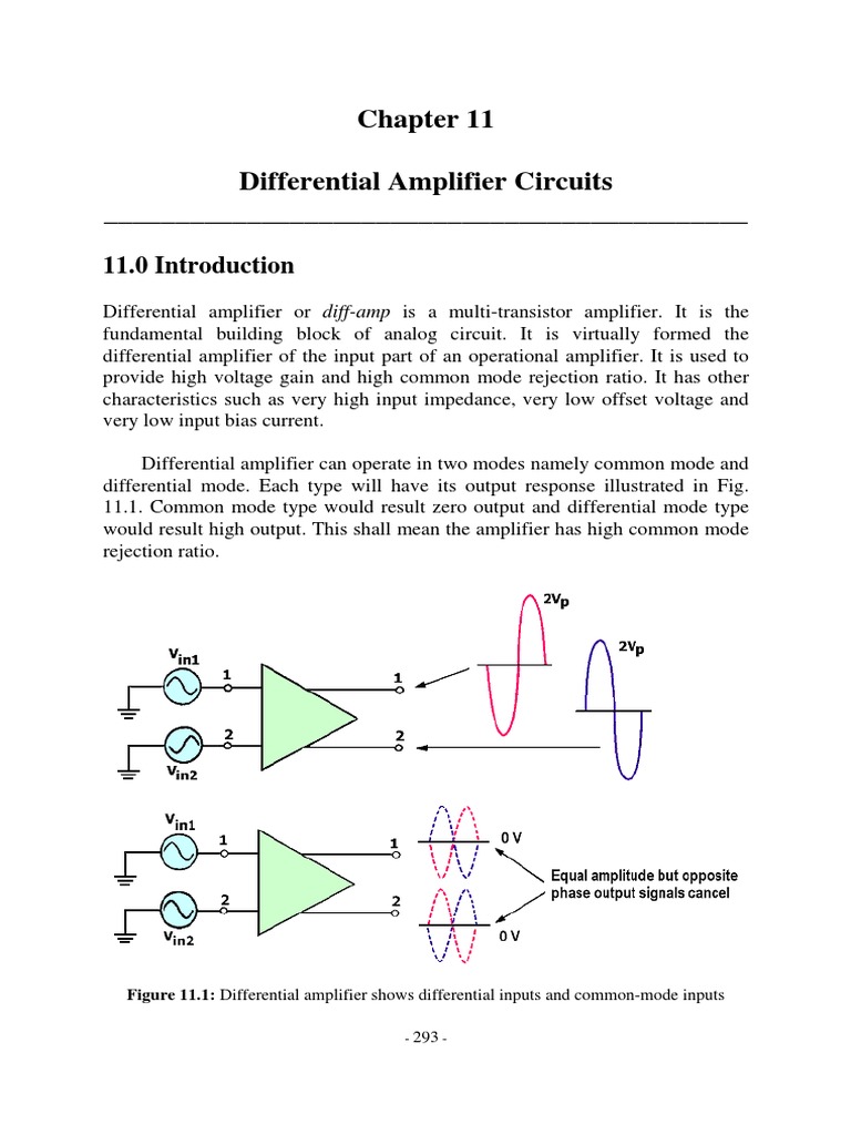 Differential Amplifier Characteristics | PDF | Amplifier | Bipolar ...