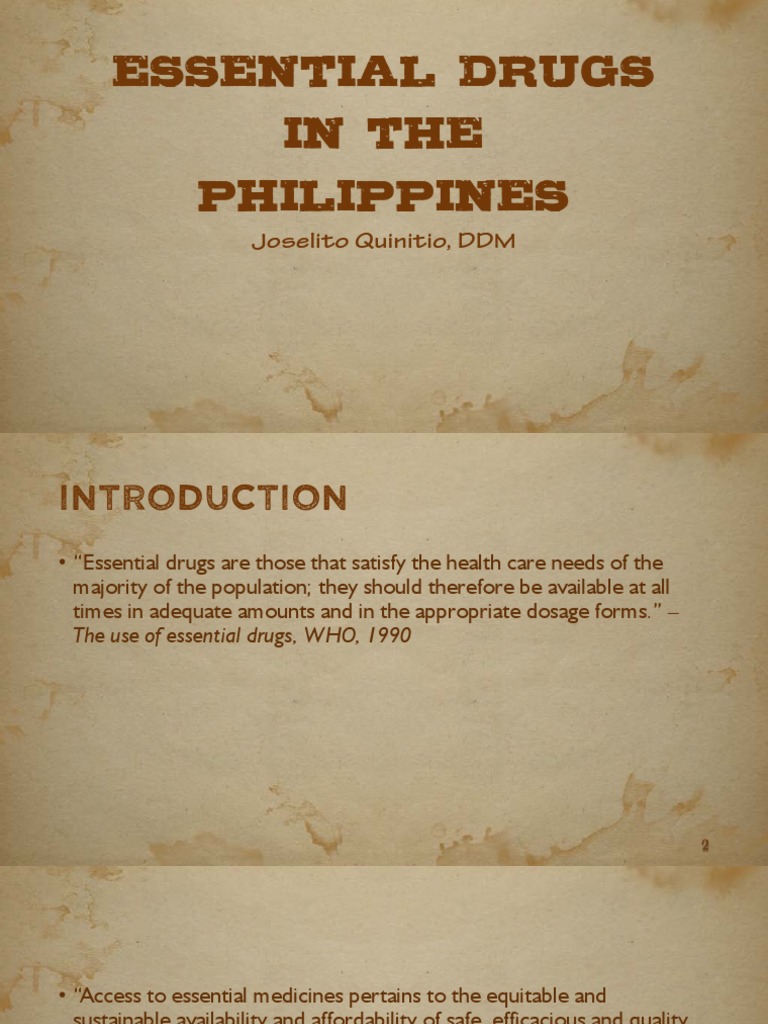 ESSENTIAL DRUGS in The Philippines PDF Pharmaceutical Drug