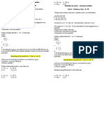 Lista I Atividades de Revisão - Geometria Analítica