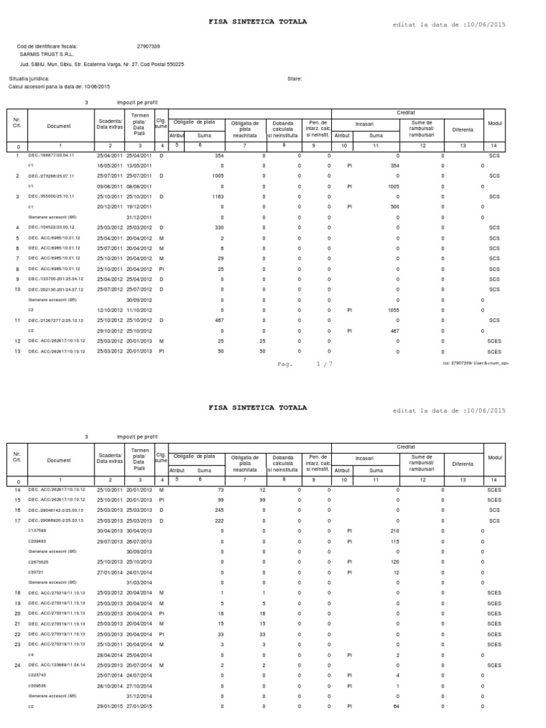 Fisa Sintetica Finala 27907339 10.06.2015 | PDF
