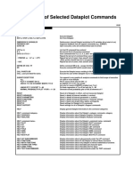 Quick Reference For Dataplot