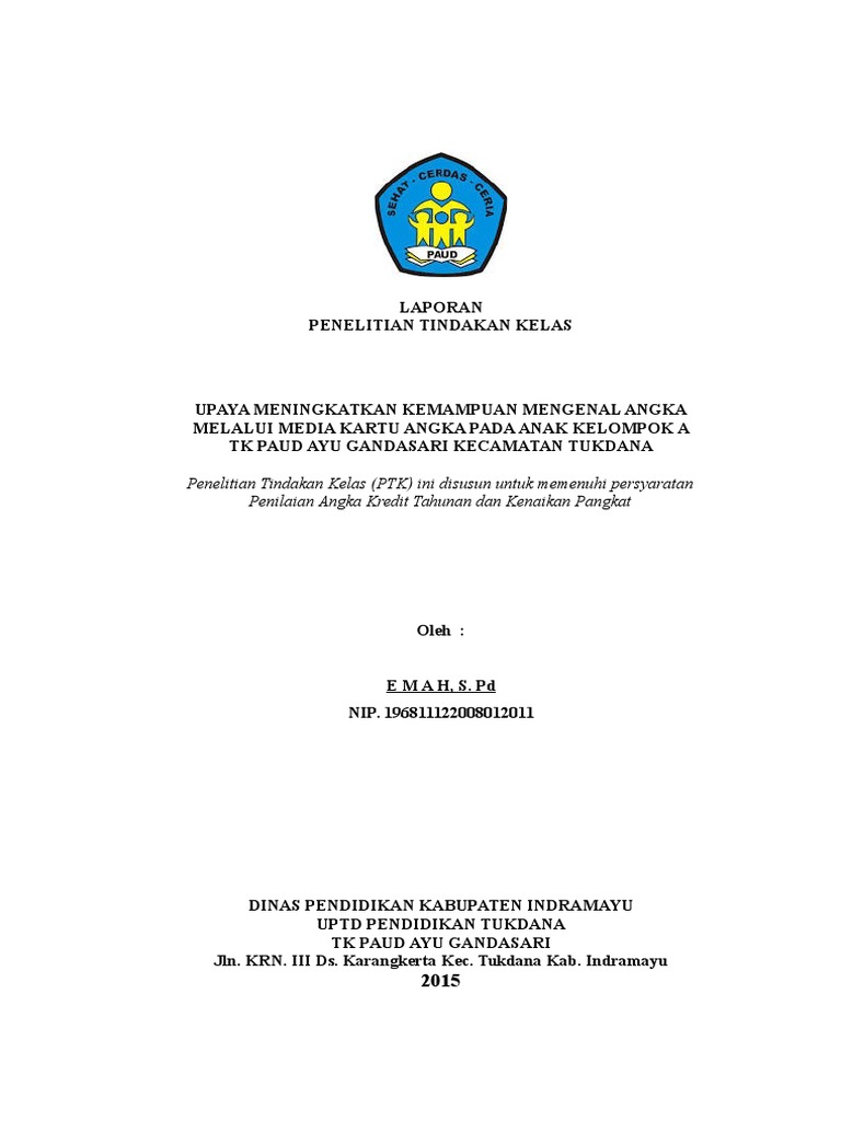 Contoh Laporan Penelitian Tindakan Kelas Paud Rismax