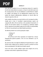 Project Report On Soil Stabilization Using Lime and Fly Ash