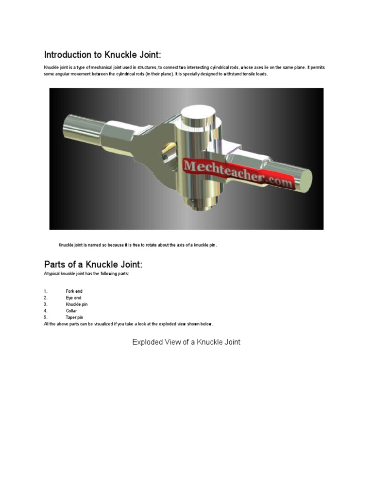 Introduction To Knuckle Joint | PDF | Science & Mathematics ...