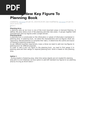 Adding New Key Figure to Planning Book