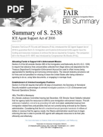 Summary of S. 2538 ICE Agent Support Act of 2016
