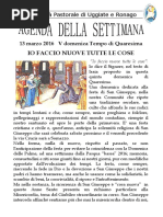 Comunità pastorale di Uggiate e Ronago Agenda della settimana