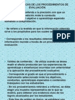 Características de Los Procedimientos de Evaluación