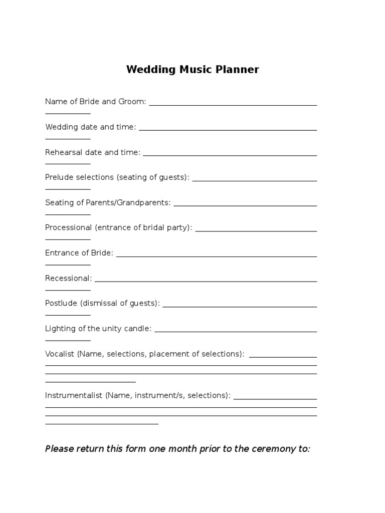 Wedding Music Planning Guide | PDF