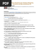 Download Multiple Choice Questions for Fashion Designing Garments and Merchandising Job by OviTex SN303997394 doc pdf