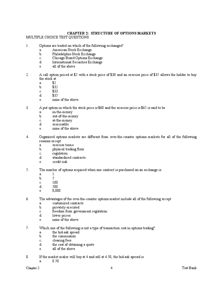 Chapter 2 Dom C Chance MCQ Multiple Choice | PDF | Order (Exchange ...