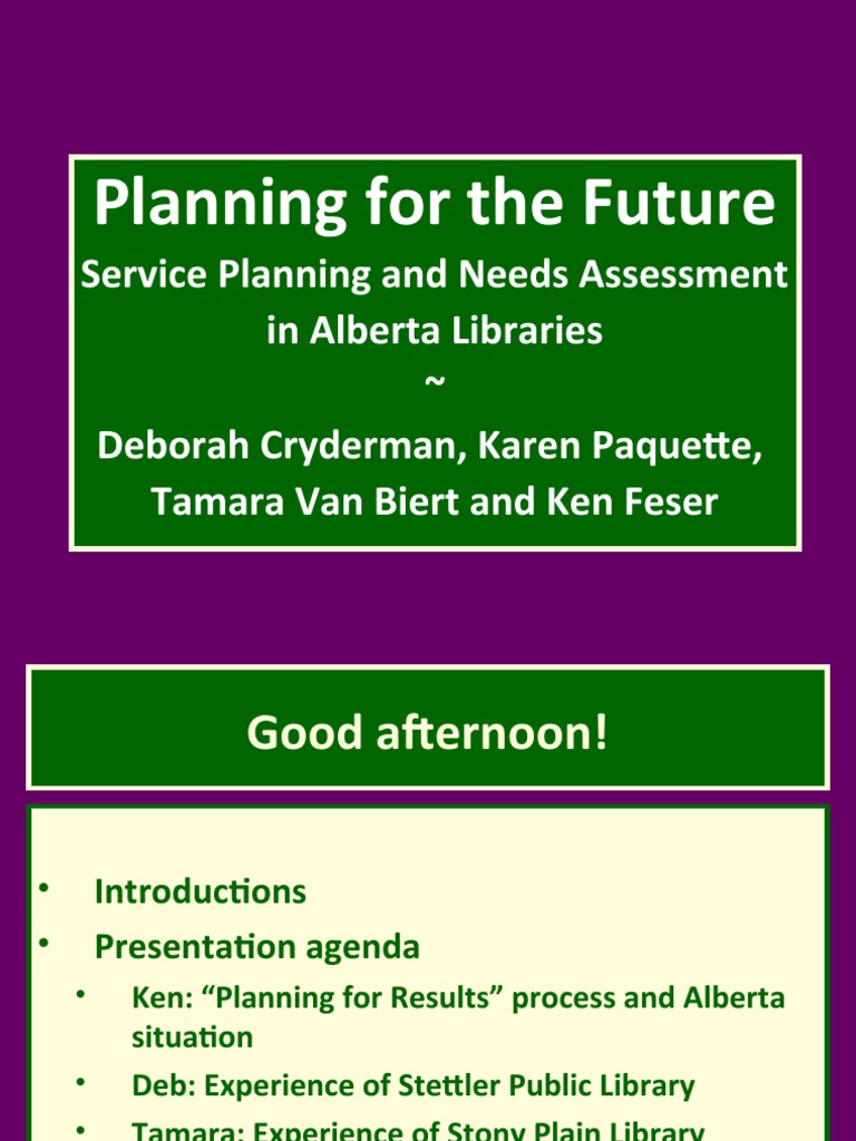 Alberta Libraries Future Planning Guide | PDF | Libraries | Strategic ...