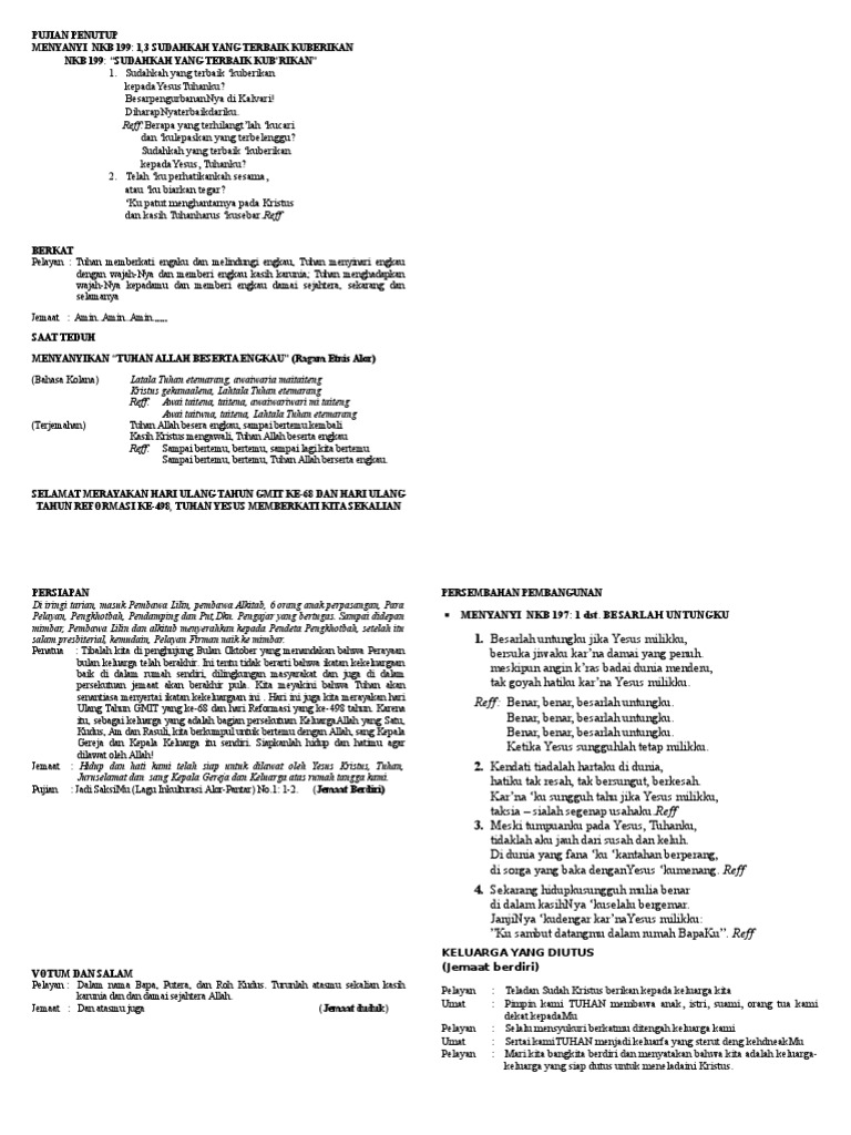 Liturgi Penutupan Bulan Keluarga Alor 2015 Pdf