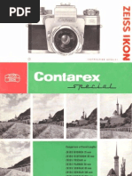 Contarex Special, Manual