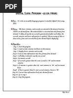 Simulation of Digital Clock Program in 8085