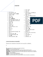 Lista de Comandos AutoCAD