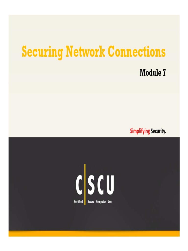 CSCU Module 07 Securing Network Connections PDF | PDF | Wireless Lan ...