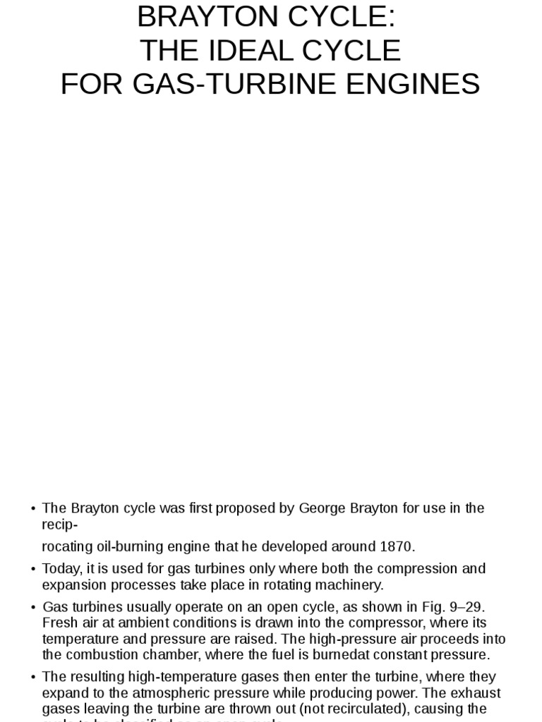 Gas Turbine Brayton Pdf Gas Turbine Rotating Machines