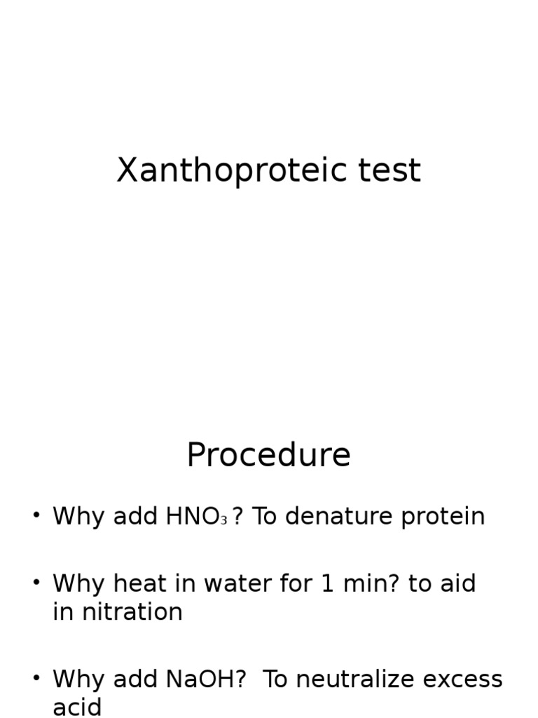 Xanthoproteic Test PDF Organic Compounds Molecular Biology