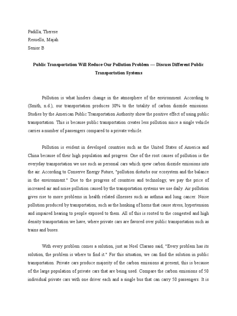 should public transportation be free essay