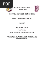 Clasificiación Jurídica de Las Lesiones