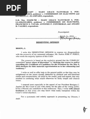 who wrote the dissenting opinion