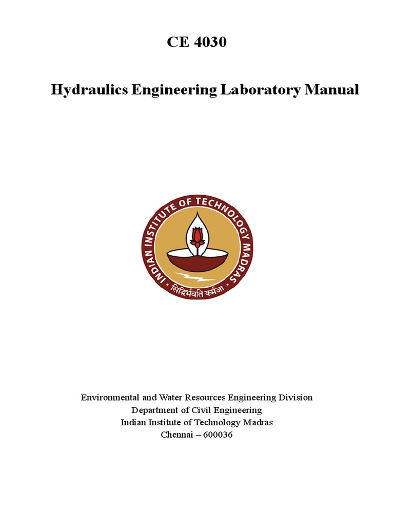 CE 4030 Hydraulics Lab Manual PDF Pump Reynolds Number