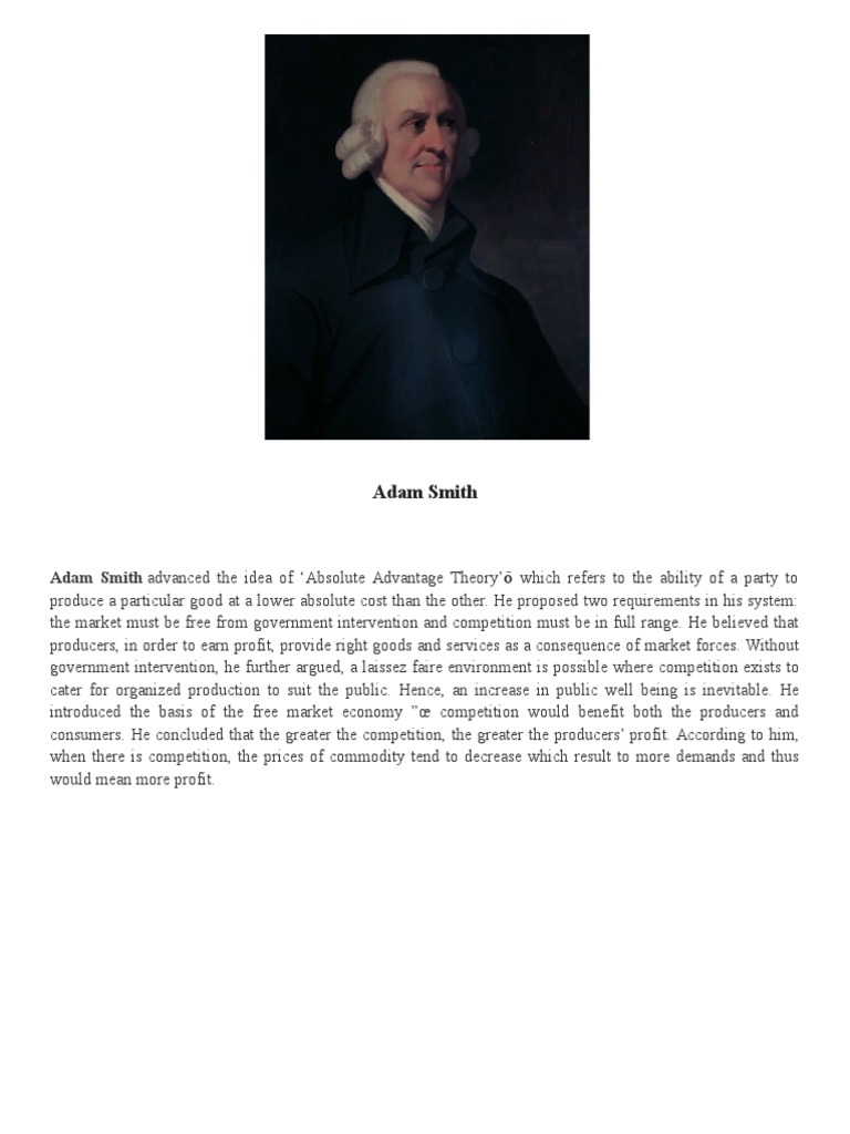 Adam Smith | Economics | General Equilibrium Theory