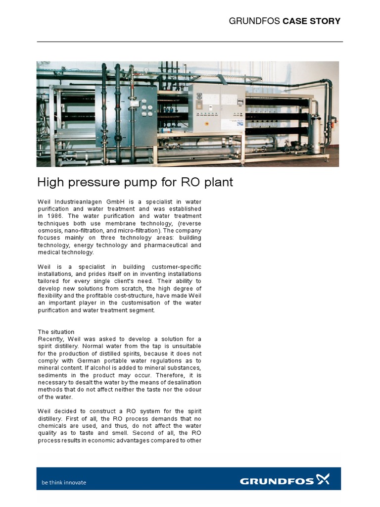High Pressure Pump for Ro Plant Water Purification Membrane