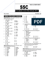2012 Paper SSC CGL