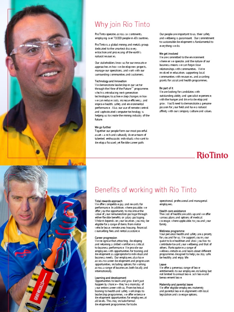 Rio Tinto Employee Benefits Overview | PDF | Employment | Parental Leave