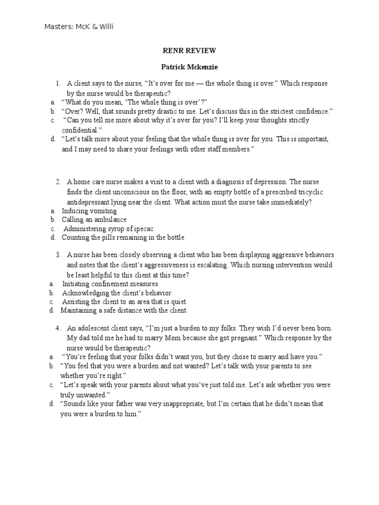 Immediate Actions for Unconscious Clients | PDF | Child Abuse | Major ...