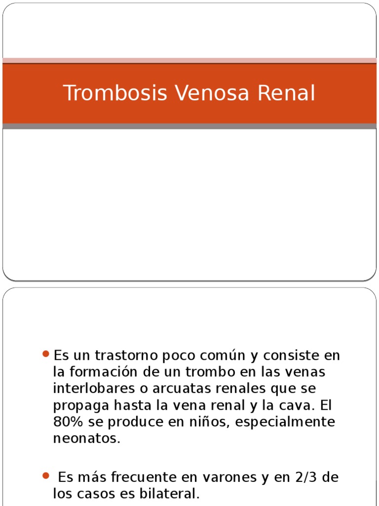 Trombosis Venosa Renal | PDF | Trombo | Coagulación