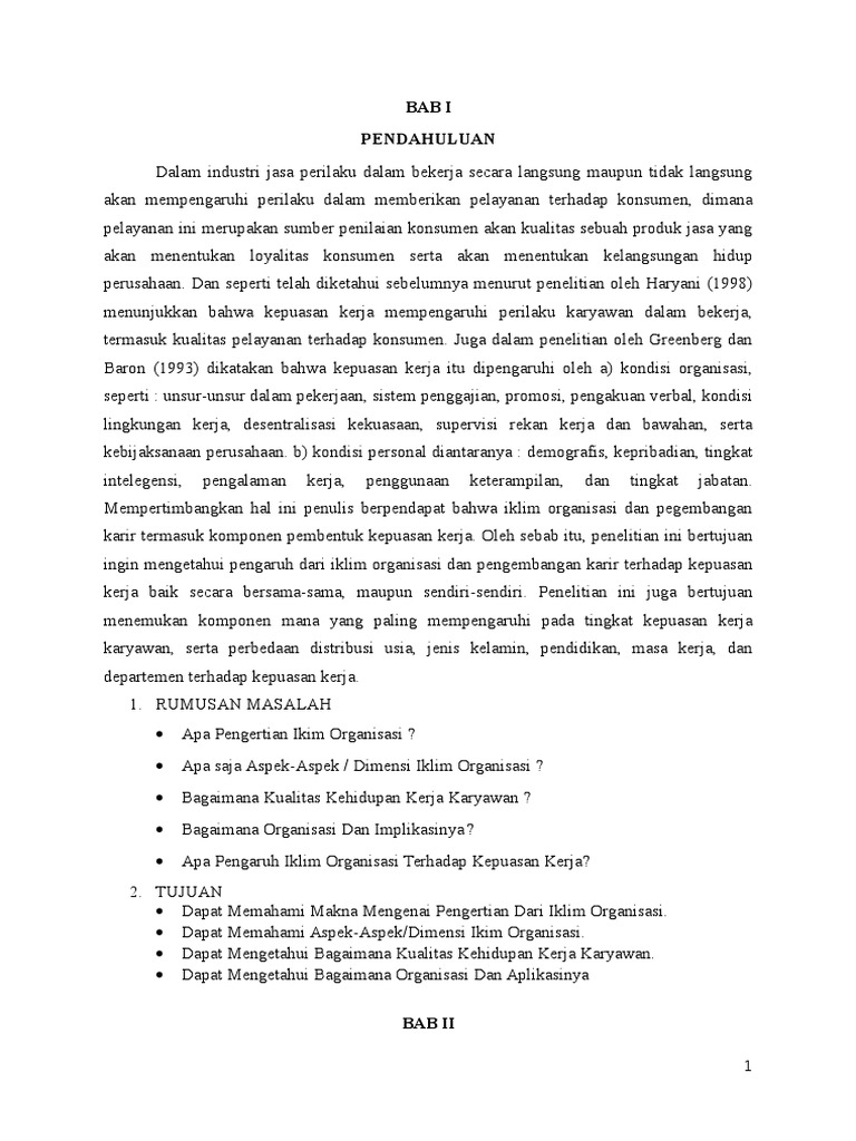 Makalah Iklim Organisasi