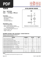 Avalanche Diode: V: 140 Volts I: 1.0 Amp. (100 S) D2