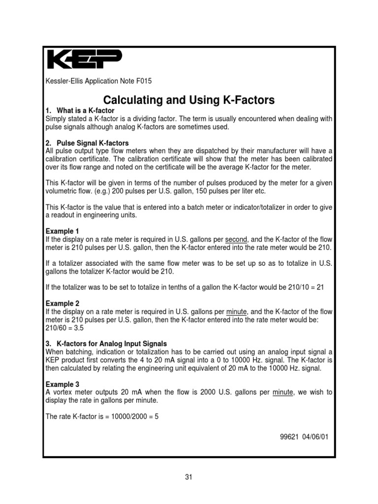 K Factor_flow Meters Flow Measurement Frequency